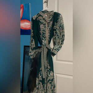 Mia Mod Sheer Button Down Tie Dress Size Small